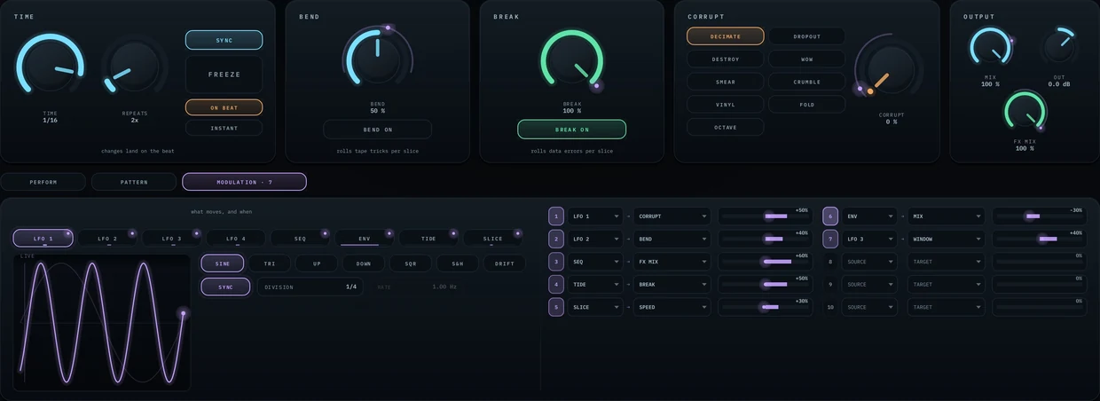 The MODULATION page